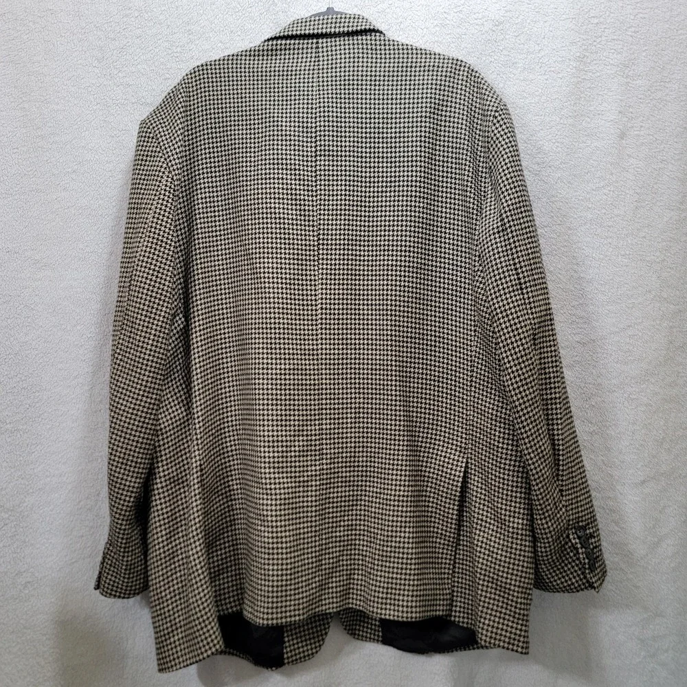 Hunt Club Sport Coat Blazer Size‎ 46R Wool Silk Blend Houndstooth Tweed Preppy